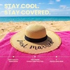 image:imageFunky Junque Panama Sun Hat Wide Brim Packable Straw Beach Cap  Natural straw Panama hat with wide packable brim for beaches pools vacations travel amp beachwearA Just Married Fringe Edge