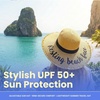 image:imageFunky Junque Panama Sun Hat Wide Brim Packable Straw Beach Cap  Natural straw Panama hat with wide packable brim for beaches pools vacations travel amp beachwearResting Beach Face Fringe Edge
