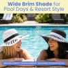 image:imageFunky Junque Panama Sun Hat Wide Brim Packable Straw Beach Cap  Natural straw Panama hat with wide packable brim for beaches pools vacations travel amp beachwearHello Sunshine White