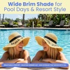 image:imageFunky Junque Panama Sun Hat Wide Brim Packable Straw Beach Cap  Natural straw Panama hat with wide packable brim for beaches pools vacations travel amp beachwearHello Sunshine Fringe Edge
