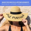 image:imageFunky Junque Panama Sun Hat Wide Brim Packable Straw Beach Cap  Natural straw Panama hat with wide packable brim for beaches pools vacations travel amp beachwearA Just Married Fringe Edge