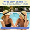 image:imageFunky Junque Panama Sun Hat Wide Brim Packable Straw Beach Cap  Natural straw Panama hat with wide packable brim for beaches pools vacations travel amp beachwearRose All Day