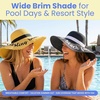image:imageFunky Junque Panama Sun Hat Wide Brim Packable Straw Beach Cap  Natural straw Panama hat with wide packable brim for beaches pools vacations travel amp beachwearResting Beach Face Fringe Edge