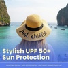 image:imageFunky Junque Panama Sun Hat Wide Brim Packable Straw Beach Cap  Natural straw Panama hat with wide packable brim for beaches pools vacations travel amp beachwearJust Chillin
