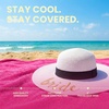 image:imageFunky Junque Panama Sun Hat Wide Brim Packable Straw Beach Cap  Natural straw Panama hat with wide packable brim for beaches pools vacations travel amp beachwearA Bride WhiteGold
