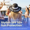 image:imageFunky Junque Panama Sun Hat Wide Brim Packable Straw Beach Cap  Natural straw Panama hat with wide packable brim for beaches pools vacations travel amp beachwearHello Sunshine Black