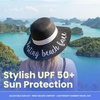 image:imageFunky Junque Panama Sun Hat Wide Brim Packable Straw Beach Cap  Natural straw Panama hat with wide packable brim for beaches pools vacations travel amp beachwearResting Beach Face Black