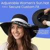 image:imageFunky Junque Panama Sun Hat Wide Brim Packable Straw Beach Cap  Natural straw Panama hat with wide packable brim for beaches pools vacations travel amp beachwearResting Beach Face Black