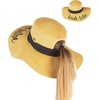 image:imageFunky Junque Paper Straw Sun Hat Packable Wide Brim Ponytail Hole  Lightweight paper sun hat with ponytail slot for the beach pool music festivals gardening amp boatingBride Tribe