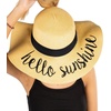 image:imageFunky Junque Paper Straw Sun Hat Packable Wide Brim Ponytail Hole  Lightweight paper sun hat with ponytail slot for the beach pool music festivals gardening amp boatingHello Sunshine