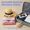 image:imageFunky Junque Paper Straw Sun Hat Packable Wide Brim Ponytail Hole  Lightweight paper sun hat with ponytail slot for the beach pool music festivals gardening amp boatingGood Vibes