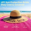 image:imageFunky Junque Paper Straw Sun Hat Packable Wide Brim Ponytail Hole  Lightweight paper sun hat with ponytail slot for the beach pool music festivals gardening amp boatingBride to Be