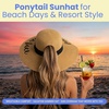 image:imageFunky Junque Paper Straw Sun Hat Packable Wide Brim Ponytail Hole  Lightweight paper sun hat with ponytail slot for the beach pool music festivals gardening amp boatingResting Beach Face