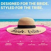 image:imageFunky Junque Paper Straw Sun Hat Packable Wide Brim Ponytail Hole  Lightweight paper sun hat with ponytail slot for the beach pool music festivals gardening amp boatingBride Tribe
