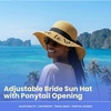 image:imageFunky Junque Paper Straw Sun Hat Packable Wide Brim Ponytail Hole  Lightweight paper sun hat with ponytail slot for the beach pool music festivals gardening amp boatingBride to Be