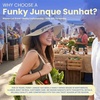image:imageFunky Junque Paper Straw Sun Hat Packable Wide Brim Ponytail Hole  Lightweight paper sun hat with ponytail slot for the beach pool music festivals gardening amp boatingGood Vibes