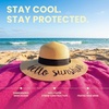 image:imageFunky Junque Paper Straw Sun Hat Packable Wide Brim Ponytail Hole  Lightweight paper sun hat with ponytail slot for the beach pool music festivals gardening amp boatingHello Sunshine