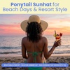 image:imageFunky Junque Paper Straw Sun Hat Packable Wide Brim Ponytail Hole  Lightweight paper sun hat with ponytail slot for the beach pool music festivals gardening amp boatingNatural