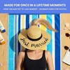 image:imageFunky Junque Paper Straw Sun Hat Packable Wide Brim Ponytail Hole  Lightweight paper sun hat with ponytail slot for the beach pool music festivals gardening amp boatingJust Married
