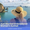 image:imageFunky Junque Paper Straw Sun Hat Packable Wide Brim Ponytail Hole  Lightweight paper sun hat with ponytail slot for the beach pool music festivals gardening amp boatingJust Married
