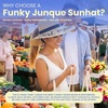 image:imageFunky Junque Paper Straw Sun Hat Packable Wide Brim Ponytail Hole  Lightweight paper sun hat with ponytail slot for the beach pool music festivals gardening amp boatingJust Married