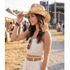 image:imageFunky Junque Raffia Cowgirl Hats for Women Western Sun Hat  Breathable woven raffia with an adjustable fit for beach days country concerts vacations rodeos amp festivalsBugle Bead Trim