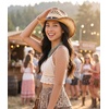 image:imageFunky Junque Raffia Cowgirl Hats for Women Western Sun Hat  Breathable woven raffia with an adjustable fit for beach days country concerts vacations rodeos amp festivalsBlack Studded Trim