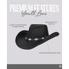 image:imageFunky Junque Rhinestone Cowboy Hat  Lightweight Sparkly Cowgirl Hat with Sun Protection Western Wear for WomenFelt W Turquoise Chainlink Trim  Black
