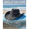 image:imageFunky Junque Rhinestone Cowboy Hat  Lightweight Sparkly Cowgirl Hat with Sun Protection Western Wear for WomenFelt W Turquoise Chainlink Trim Charcoal