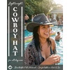 image:imageFunky Junque Rhinestone Cowboy Hat  Lightweight Sparkly Cowgirl Hat with Sun Protection Western Wear for WomenFelt W Turquoise Chainlink Trim Charcoal