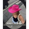 image:imageFunky Junque Rhinestone Cowboy Hat  Lightweight Sparkly Cowgirl Hat with Sun Protection Western Wear for WomenHot Pink Felt W Rhinestone String