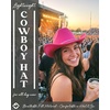 image:imageFunky Junque Rhinestone Cowboy Hat  Lightweight Sparkly Cowgirl Hat with Sun Protection Western Wear for WomenHot Pink Felt W Rhinestone String