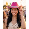 image:imageFunky Junque Rhinestone Cowboy Hat  Lightweight Sparkly Cowgirl Hat with Sun Protection Western Wear for WomenHot Pink Felt W Rhinestone Trim