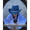 image:imageFunky Junque Rhinestone Cowgirl Hat for Women  Sparkling rhinestones adjustable chin strap and breathable comfort for concerts festivals rodeos amp vacationsWashed W Suede String  Denim