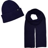 image:imageFunky Junque Scarf and Hat Set for Men and Women Ribbed Knit and Waffle Knit Warm AllSeason Winter AccessoriesRibbed Knit  Navy Blue