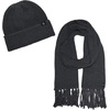 image:imageFunky Junque Scarf and Hat Set for Men and Women Ribbed Knit and Waffle Knit Warm AllSeason Winter AccessoriesWaffle Knit  Charcoal