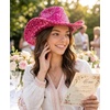 image:imageFunky Junque Sequin Cowgirl Hat for Women  Lightweight Sparkly Cowboy Hat with Sun Protection Concerts Festivals and Western for WomenHot Pink