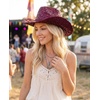image:imageFunky Junque Sequin Cowgirl Hat for Women  Lightweight Sparkly Cowboy Hat with Sun Protection Concerts Festivals and Western for WomenMaroon Berry