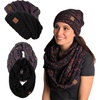 image:imageFunky Junque Slouchy Beanie amp Infinity Scarf Gift Set  Matching Winter Accessories Sets for Women Oversized Hat and Scarves2 Pack Black  Kaleidoscope 32
