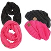 image:imageFunky Junque Slouchy Beanie amp Infinity Scarf Gift Set  Matching Winter Accessories Sets for Women Oversized Hat and Scarves2 Pack Candy Pink  Onyx Black