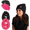 image:imageFunky Junque Slouchy Beanie amp Infinity Scarf Gift Set  Matching Winter Accessories Sets for Women Oversized Hat and Scarves2 Pack Candy Pink  Onyx Black