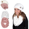 image:imageFunky Junque Slouchy Beanie amp Infinity Scarf Gift Set  Matching Winter Accessories Sets for Women Oversized Hat and Scarves2 Pack Ivory  Indi Pink