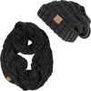 image:imageFunky Junque Slouchy Beanie amp Infinity Scarf Gift Set  Matching Winter Accessories Sets for Women Oversized Hat and ScarvesAn Onyx Black Tricolor Mix