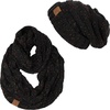 image:imageFunky Junque Slouchy Beanie amp Infinity Scarf Gift Set  Matching Winter Accessories Sets for Women Oversized Hat and ScarvesBlack Confetti