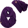 image:imageFunky Junque Slouchy Beanie amp Infinity Scarf Gift Set  Matching Winter Accessories Sets for Women Oversized Hat and ScarvesDark Purple