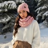 image:imageFunky Junque Slouchy Beanie amp Infinity Scarf Gift Set  Matching Winter Accessories Sets for Women Oversized Hat and ScarvesIndi Pink