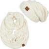 image:imageFunky Junque Slouchy Beanie amp Infinity Scarf Gift Set  Matching Winter Accessories Sets for Women Oversized Hat and ScarvesIvory