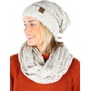 image:imageFunky Junque Slouchy Beanie amp Infinity Scarf Gift Set  Matching Winter Accessories Sets for Women Oversized Hat and ScarvesIvory Confetti
