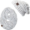image:imageFunky Junque Slouchy Beanie amp Infinity Scarf Gift Set  Matching Winter Accessories Sets for Women Oversized Hat and ScarvesIvory Confetti