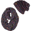 image:imageFunky Junque Slouchy Beanie amp Infinity Scarf Gift Set  Matching Winter Accessories Sets for Women Oversized Hat and ScarvesKaleidoscope  4 Tone Mix  Black  Purple  Orange  Teal
